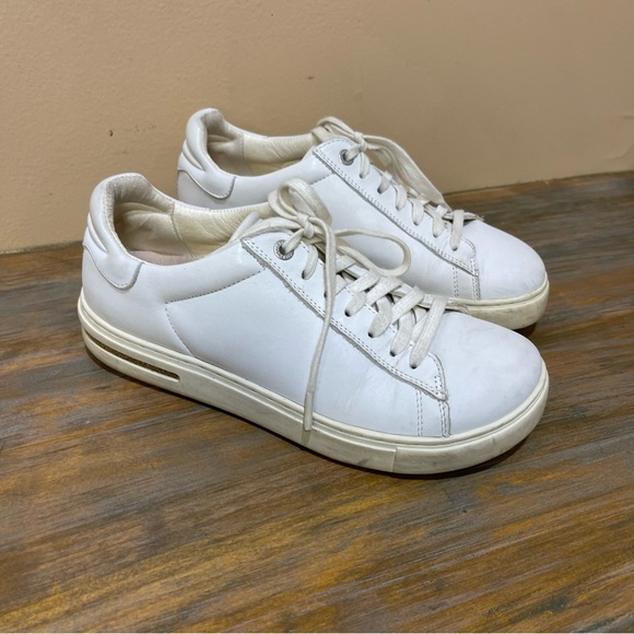 Birkenstock Bend Low Top Comfort Sneakers White Leather Womens 38/L7 - Picture 2 of 8